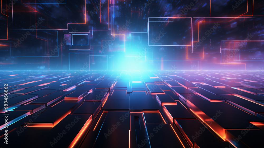 Aufkleber future science and technology intelligence abstract imagination background
