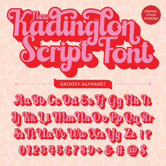 Abstract new kadington Script Retro Font template design