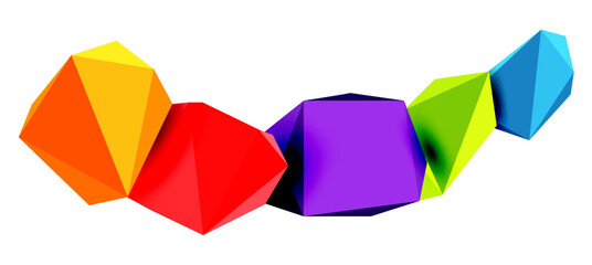 Abstract low poly stone design. Geometric 3d vector design element