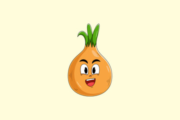 Cute Onion Character Design Illustration