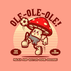 Mushroom Soccer Logo Vintage and Retro