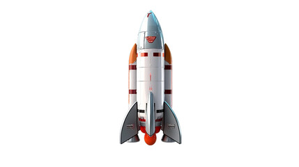Rocket isolated on transparent PNG background, Generative ai