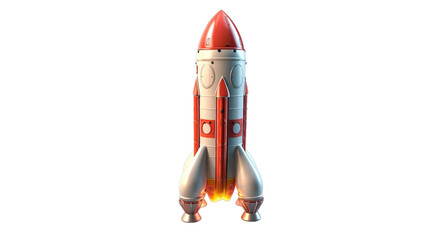 Rocket isolated on transparent PNG background, Generative ai