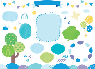 POPでたのしい水彩の飾り枠