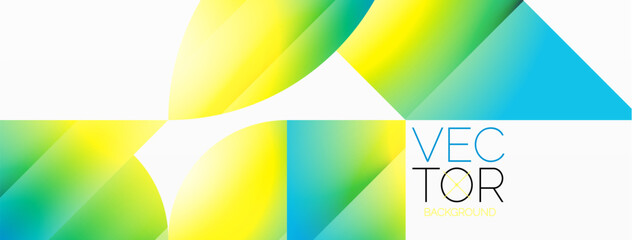 Obraz premium Serene gradient template. Circles and triangles mingle in minimalist perfection. Gentle fusion of forms and hues creates balanced yet captivating backdrop, embodying modern sophistication