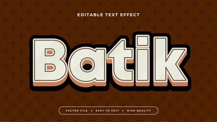Brown black and beige batik 3d editable text effect - font style