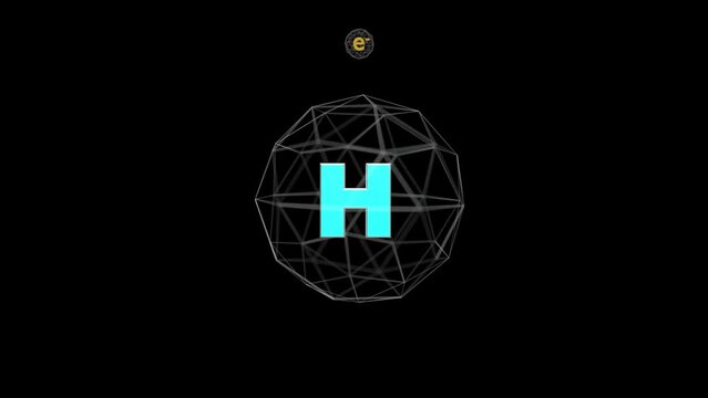 Hydrogen atom animation representing the hydrogen society