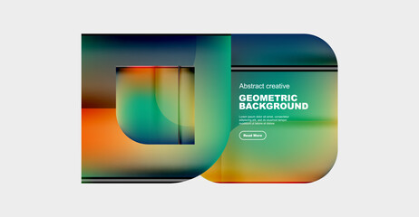 Round square geometric abstract background