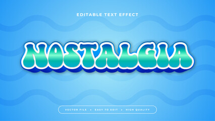 Green and blue nostalgia 3d editable text effect - font style