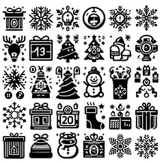 Fototapeta premium christmas icons set