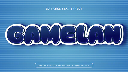 Blue and white gamelan 3d editable text effect - font style