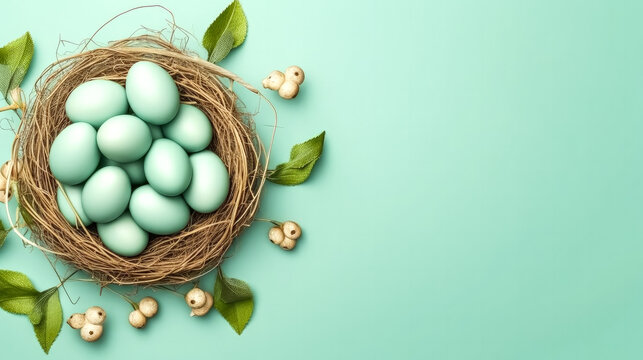 Springtime delight, Basket filled with Easter eggs