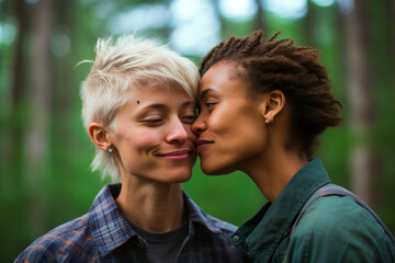 Fototapeta premium profile picture LGBTQ couple for social media, casual photography