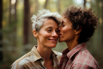 Fototapeta premium profile picture LGBTQ couple for social media, casual photography