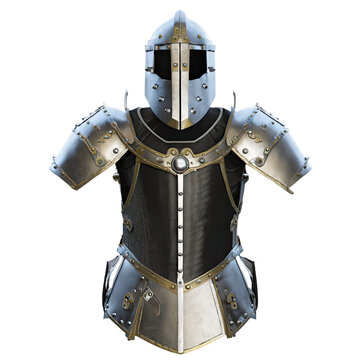 Medieval armor 3d isolated on transparent background