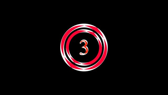 3D countdown colorful circle animation