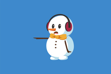 Cute Christmas Snowman Character Design Illustration