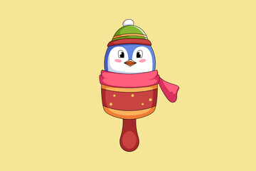 Cute Animal Ice Cream Character Design Illustration