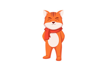 Cute Fox Character Design Illustration