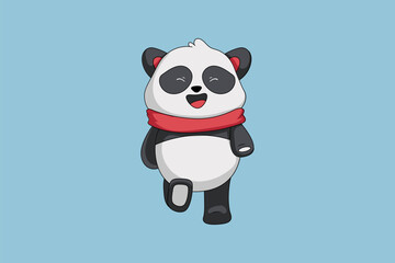 Cute Panda Character Design Illustration