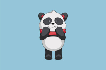 Cute Panda Character Design Illustration