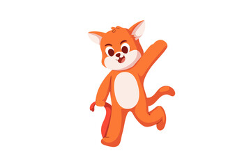 Cute Fox Character Design Illustration