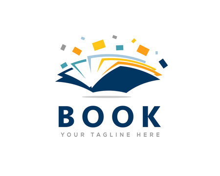 book source pixel data logo icon symbol design template illustration inspiration