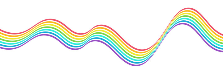 rainbow wavy color lines illustration