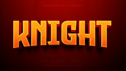 Naklejka na ściany i meble Knight 3d editable text effect
