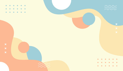 Abstract pastel background, hand drawn with circle and wavy organic shapes in different shades of pastel colors. simple trendy flat vector illustration