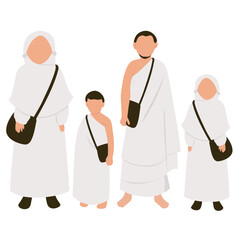 Obraz premium Muslim hajj and umrah vector, hajj and umrah, muslim hajj and umrah, hajj and umrah vector, hajj and umrah character