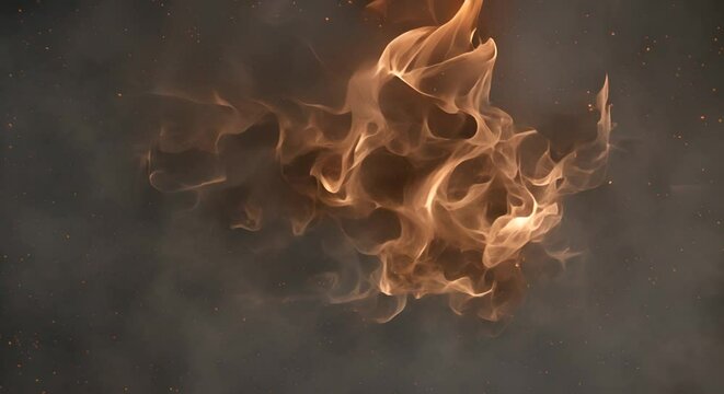 Fiery Ambience: Realistic 3D Animated Fire with Smoke and Sparks - Drag & Drop in ProRes HQ 32-bit Alpha Channel, Ai Generated