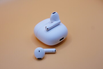 White wireless earphones