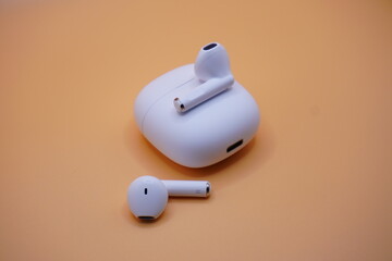 White wireless earphones