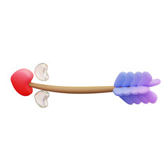 3d illustration of love arrow ornament