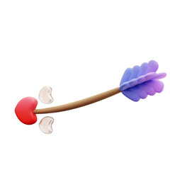 3d illustration of love arrow ornament