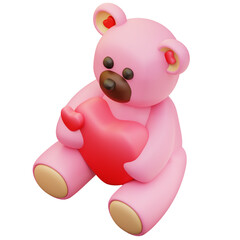 3d illustration of teddy bear love