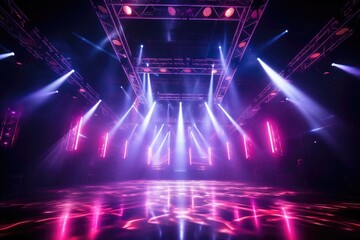 International trendy and cool stage, Fashionable lighting, Dazzling stage, Rotating ceiling lights,...