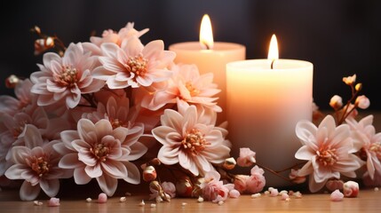 Candles and flower.