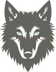 wolf head vector, wolf logo, gray wolf logo, husky dog logo