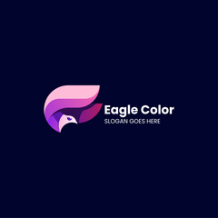 Vector Logo Illustration Eagle Gradient Colorful Style