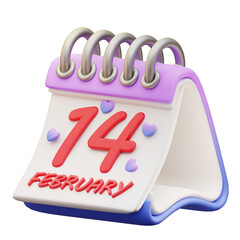 3d illustration of valentine calendar
