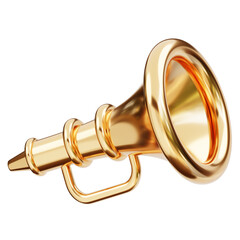 3D Golden Trumpet Musical Instrument - obrazy, fototapety, plakaty