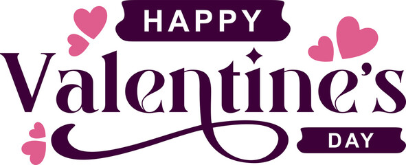 Happy valentines day lettering vector illustration, Happy valentines day no background