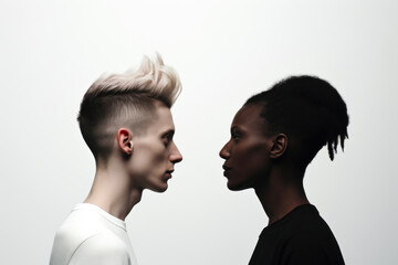 Contrast and Harmony: Two Profiles in Monochrome, A White Male and Black Female