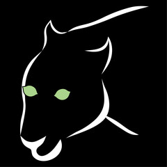 Silhouette of a panther on a black background