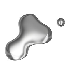 3D Rendered Chrome Geometric Objects, Metal Glossy Realism, Y2K Cosmic Technology, Cyber Stars, Atom Symbols, and Shiny Aluminum Gradient Design Elements