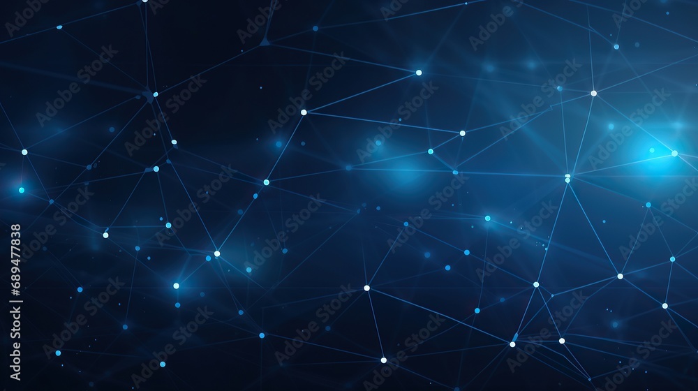 Poster digital blue network connection. abstract pattern with dots and lines. futuristic modern background.