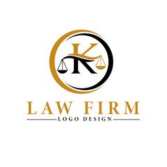 K Letter Law firm logo design.
