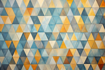 Hand painted geometric triangles, repeating tiled surface material texture